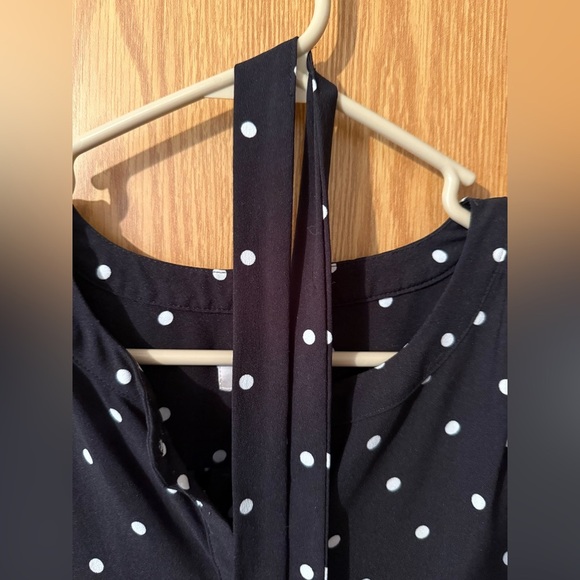 LOFT Black Dress with White Polka Dots - Picture 6 of 7